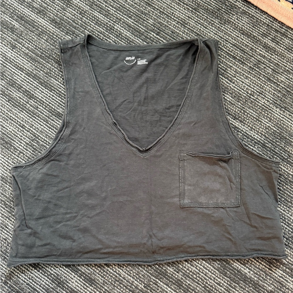 Aerie V-Neck Cropped Tank Top